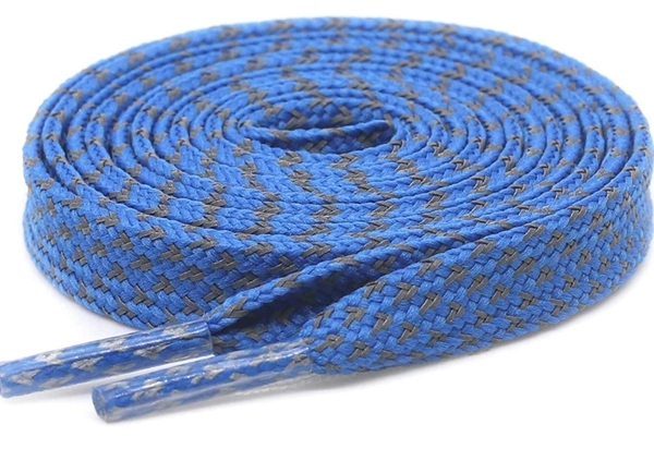 GRAH SANGRAH® (2 Pair) Reflective Flat Shoelaces For Sport, Running Casual Shoes - 120 CM, Blue