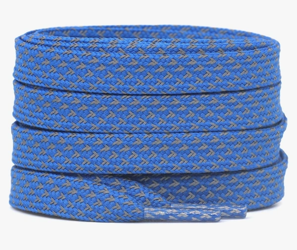 GRAH SANGRAH® (2 Pair) Reflective Flat Shoelaces For Sport, Running Casual Shoes - 120 CM, Blue
