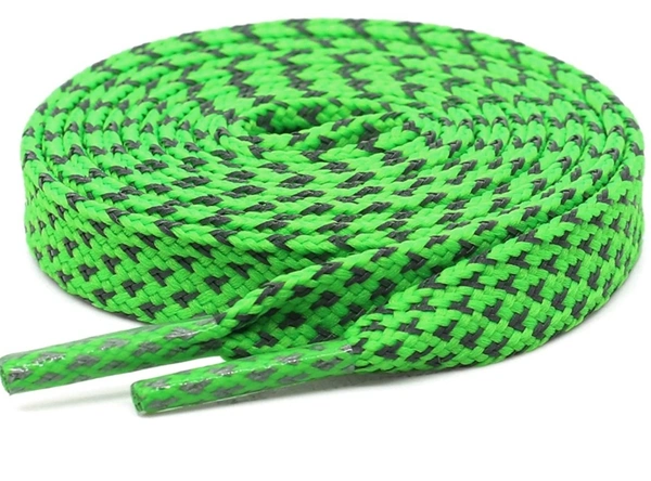 GRAH SANGRAH® (2 Pair (1 Pair Per Single Color) Reflective Unisex Shoelaces For Sport, Running Casual Shoes - 120 CM, Green-Pink