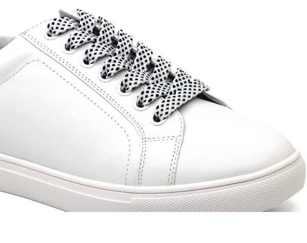 GRAH SANGRAH® (2 Pair) Flat Unisex Colorful Twill Shoelaces For GYM, Sport, Running Or Casual Shoelaces - 120 CM, White