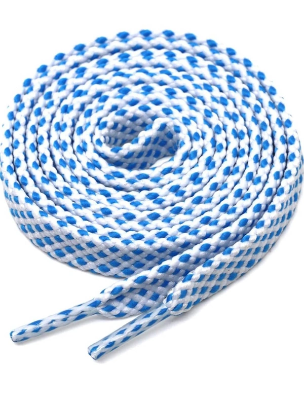 GRAH SANGRAH® (2 Pair) Flat Unisex Colorful Twill Shoelaces For GYM, Sport, Running Or Casual Shoelaces - 120 CM, Blue