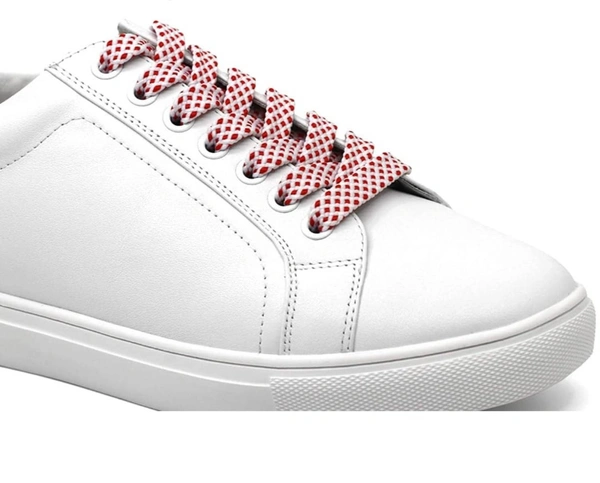 GRAH SANGRAH® (2 Pair) Flat Unisex Colorful Twill Shoelaces For GYM, Sport, Running Or Casual Shoelaces - 120 CM, Red