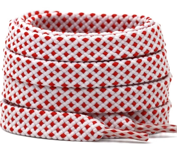 GRAH SANGRAH® (2 Pair) Flat Unisex Colorful Twill Shoelaces For GYM, Sport, Running Or Casual Shoelaces - 120 CM, Red
