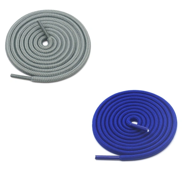 GRAH SANGRAH® 2 Pair (1 Pair Per Single Color) Unisex Shoes Laces For Sport, Running Casual Gym Shoelaces - 120 CM, Grey-Blue