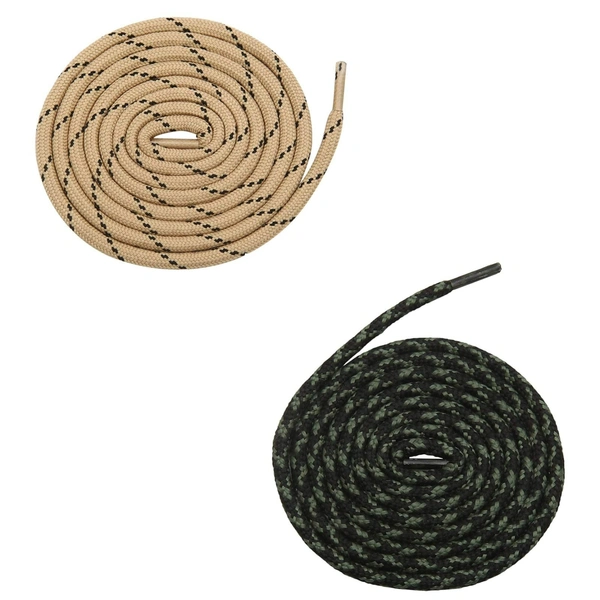 GRAH SANGRAH® (2 Pair) (1 Pair Per Single Color) Shoes Laces Athletic Shoelaces For Sport/Running Shoes Shoe Strings - 120 CM, Cream_ Black Green