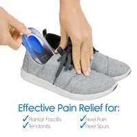 GRAH SANGRAH® Gel Heel Protector Insole Cups For Swelling, Pain Relief, Foot Care Support Cushion For Men And Women Or Stylish Plastic Shoe Horns (Multi, Heel Cup- 2 Pair) - Free Size