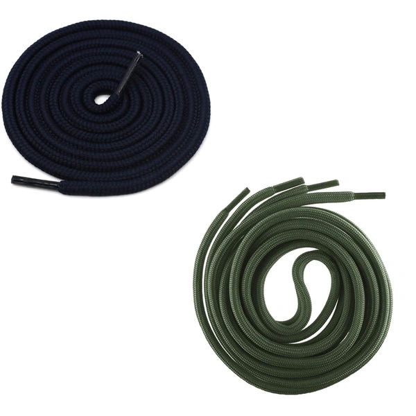GRAH SANGRAH® 2 Pair (1 Pair Per Single Color) Unisex Shoes Laces For Sport, Running Casual Gym Shoelaces - 120 CM, Navy-Army Green