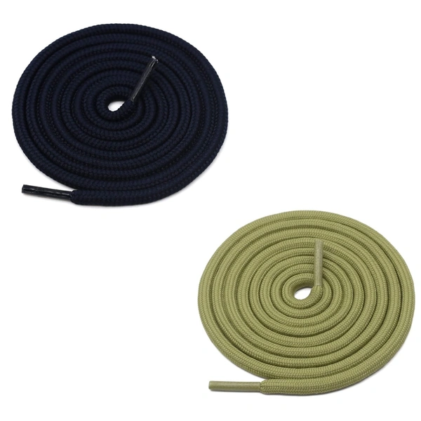 GRAH SANGRAH® 2 Pair (1 Pair Per Single Color) Unisex Shoes Laces For Sport, Running Casual Gym Shoelaces - 120 CM, Navy-Olive
