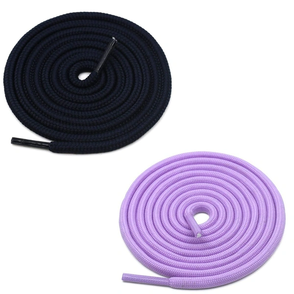 GRAH SANGRAH® 2 Pair (1 Pair Per Single Color) Unisex Shoes Laces For Sport, Running Casual Gym Shoelaces - 120 CM, Navy - Purpl