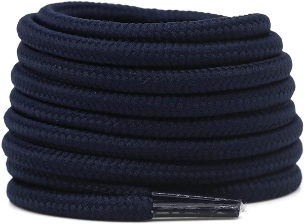 GRAH SANGRAH® (2 Pair) Shoelaces For Thick Round Climbing, Hiking, Boot, Running, Sport Shoes Laces - 120 CM, Navy