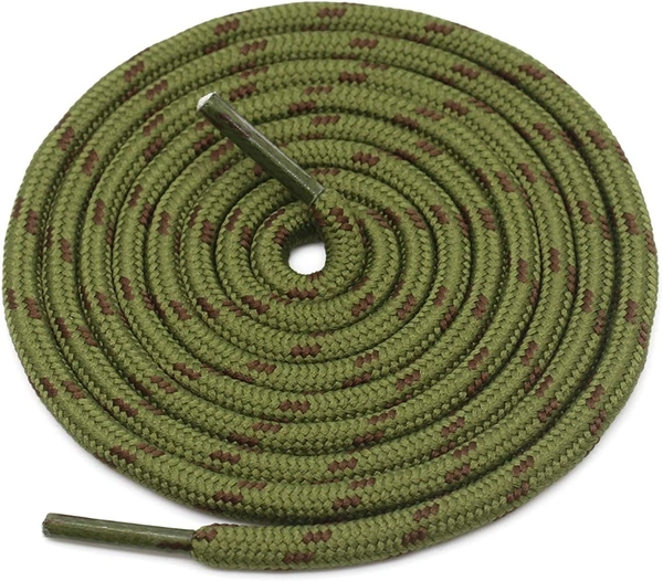 GRAH SANGRAH® (2 Pair) (1 Pair Per Single Color) Shoes Laces Athletic Shoelaces For Sport/Running Shoes Shoe Strings - 120 CM, Army Green-Brown-Army Green-Yellow