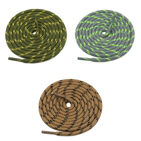 GRAH SANGRAH® (3 Pair) (1 Pair Per Single Color) Shoes Laces Athletic Shoelaces For Sport/Running Shoes Shoe Strings - 120 CM, Army Green Brown /Light Brown /Grey Green