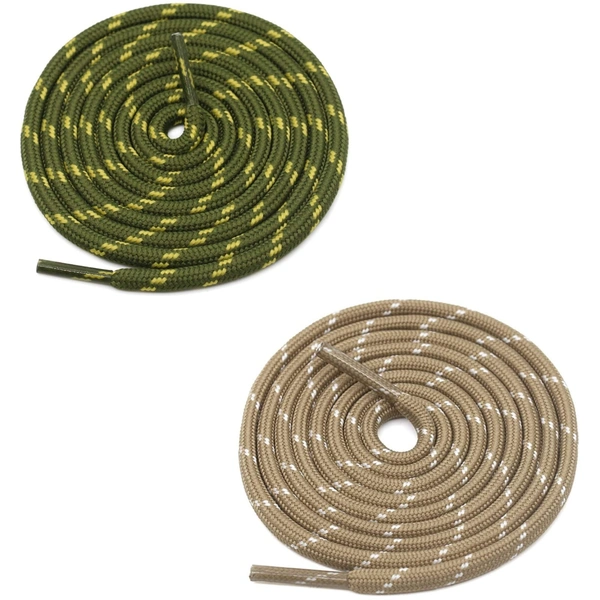 GRAH SANGRAH® (2 Pair) (1 Pair Per Single Color) Shoes Laces Athletic Shoelaces For Sport/Running Shoes Shoe Strings - 120 CM, Army Green-Khaki