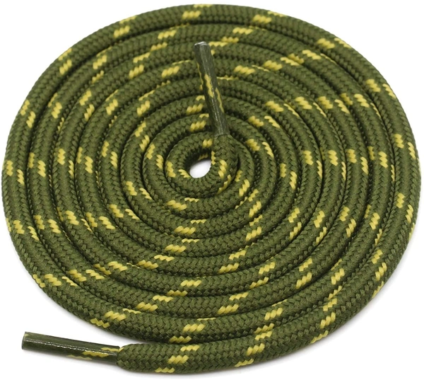 GRAH SANGRAH® (3 Pair) (1 Pair Per Single Color) Shoes Laces Athletic Shoelaces For Sport/Running Shoes Shoe Strings - 120 CM, Army Green Brown _ Army Green Yellow_ Black Fluorescent