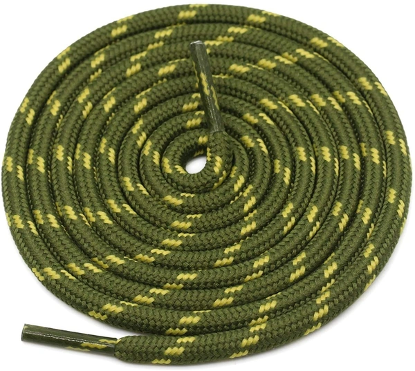 GRAH SANGRAH® (2 Pair) (1 Pair Per Single Color) Shoes Laces Athletic Shoelaces For Sport/Running Shoes Shoe Strings - 120 CM, Army Green Yellow - Brown Rose Red