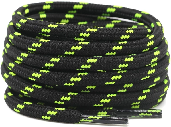 GRAH SANGRAH® (2 Pair) Shoes Laces Athletic Shoelaces For Sport/Running Shoes Shoe Strings - 120, Black Fluorescent
