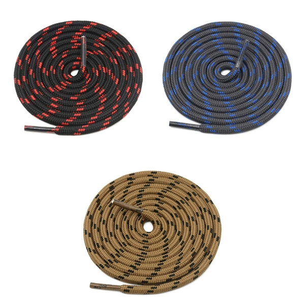 GRAH SANGRAH® (3 Pair) (1 Pair Per Single Color) Shoes Laces Athletic Shoelaces For Sport/Running Shoes Shoe Strings - 120 CM, Black Red / Brown Black / Grey Blue