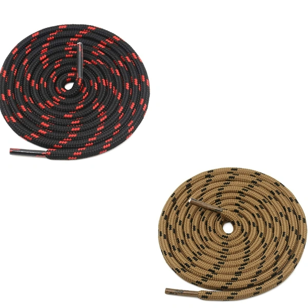 GRAH SANGRAH® (2 Pair) (1 Pair Per Single Color) Shoes Laces Athletic Shoelaces For Sport/Running Shoes Shoe Strings - 120 CM, Black Red_ Brown Black