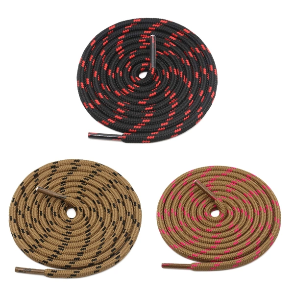 GRAH SANGRAH® (3 Pair) (1 Pair Per Single Color) Shoes Laces Athletic Shoelaces For Sport/Running Shoes Shoe Strings - 120 CM, Black Red-Brown Black-Rose Red