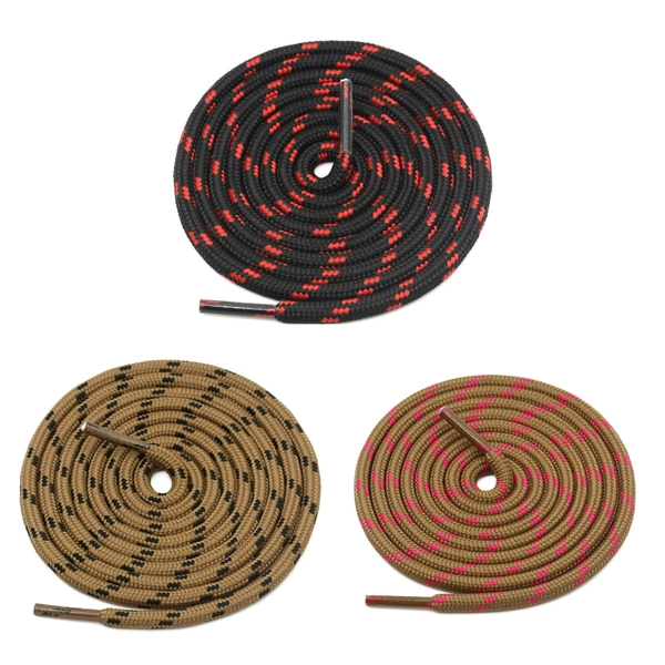 GRAH SANGRAH® (3 Pair) (1 Pair Per Single Color) Shoes Laces Athletic Shoelaces For Sport/Running Shoes Shoe Strings - 120 CM, Black Red / Brown Black / Brown Rose