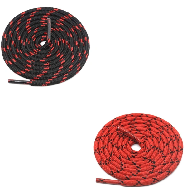 GRAH SANGRAH® (2 Pair) (1 Pair Per Single Color) Shoes Laces Athletic Shoelaces For Sport/Running Shoes Shoe Strings - 120 CM, Black Red __ Red Black