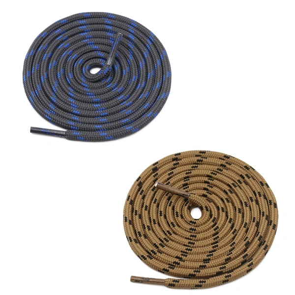 GRAH SANGRAH® (2 Pair) (1 Pair Per Single Color) Shoes Laces Athletic Shoelaces For Sport/Running Shoes Shoe Strings - 120 CM, Grey Blue-Brown-Black
