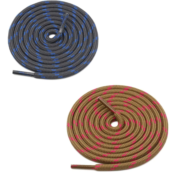 GRAH SANGRAH® (2 Pair) (1 Pair Per Single Color) Shoes Laces Athletic Shoelaces For Sport/Running Shoes Shoe Strings - 120 CM, Grey Blue_ Brown Rose Red