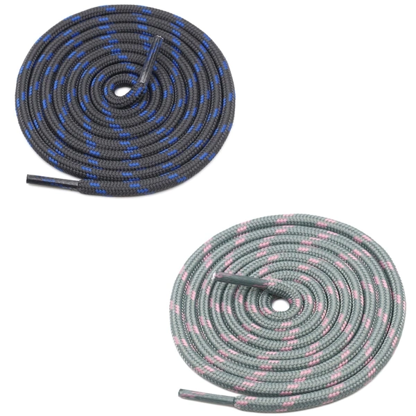 GRAH SANGRAH® (2 Pair) (1 Pair Per Single Color) Shoes Laces Athletic Shoelaces For Sport/Running Shoes Shoe Strings - 120 CM, Grey Blue-Grey Pink