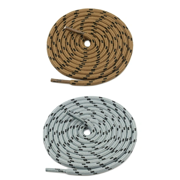 GRAH SANGRAH® (2 Pair) (1 Pair Per Single Color) Shoes Laces Athletic Shoelaces For Sport/Running Shoes Shoe Strings - 120 CM, Brown Black_ Grey Black