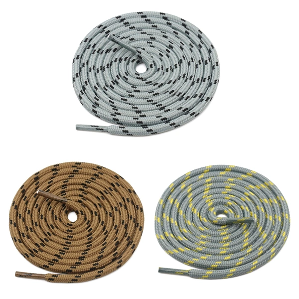 GRAH SANGRAH® (3 Pair) (1 Pair Per Single Color) Shoes Laces Athletic Shoelaces For Sport/Running Shoes Shoe Strings - 120 CM, Brown Black-Grey Black-Grey Yellow