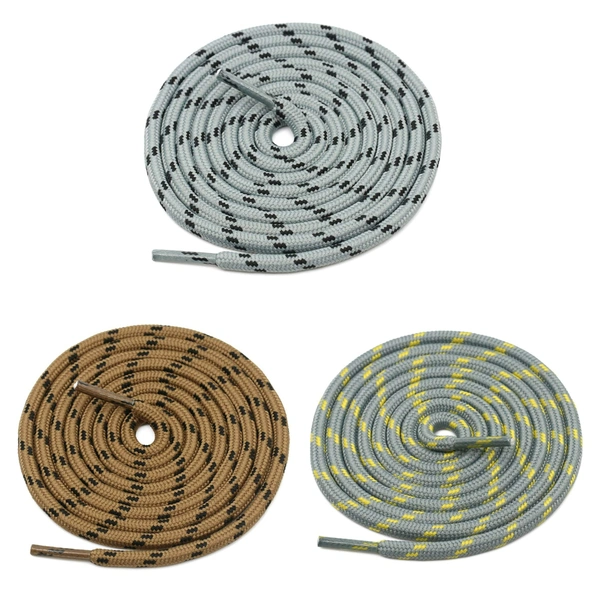 GRAH SANGRAH® (3 Pair) (1 Pair Per Single Color) Shoes Laces Athletic Shoelaces For Sport/Running Shoes Shoe Strings - 120 CM, Brown Black_ Grey Black_ Grey Yellow
