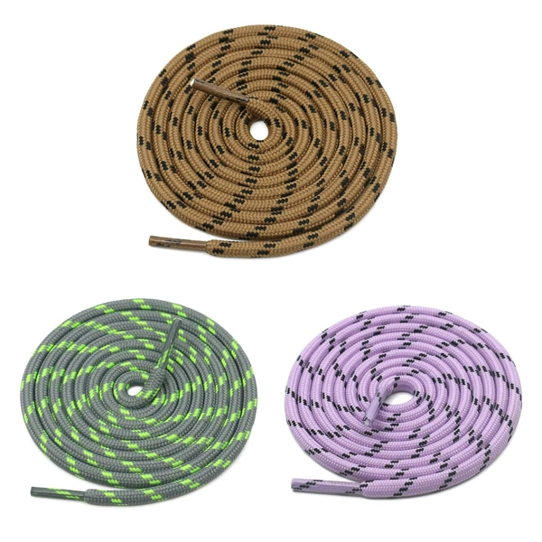 GRAH SANGRAH® (3 Pair) (1 Pair Per Single Color) Shoes Laces Athletic Shoelaces For Sport/Running Shoes Shoe Strings - 120 CM, Black Brown_ Grey Green_ Purple Black