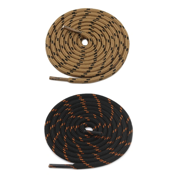 GRAH SANGRAH® (2 Pair) (1 Pair Per Single Color) Shoes Laces Athletic Shoelaces For Sport/Running Shoes Shoe Strings - 120 CM, Brown Black __ Black Orange