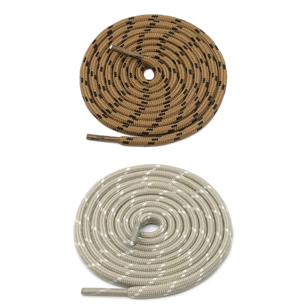 GRAH SANGRAH® (2 Pair) (1 Pair Per Single Color) Shoes Laces Athletic Shoelaces For Sport/Running Shoes Shoe Strings - 120 CM, Brown Black-Beige