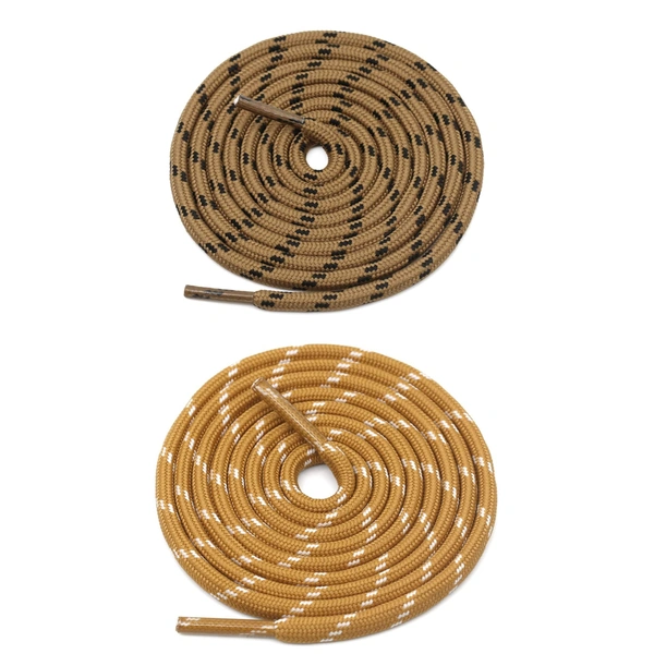 GRAH SANGRAH® (2 Pair) (1 Pair Per Single Color) Shoes Laces Athletic Shoelaces For Sport/Running Shoes Shoe Strings - 120 CM, Brown-Black __ Camel White