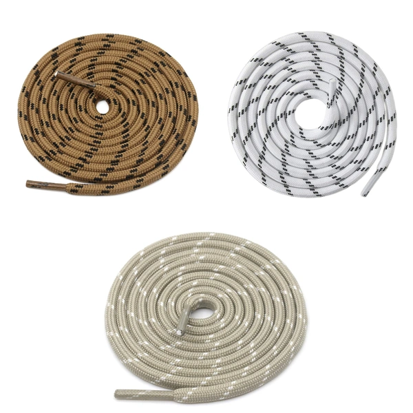 GRAH SANGRAH® (3 Pair) (1 Pair Per Single Color) Shoes Laces Athletic Shoelaces For Sport/Running Shoes Shoe Strings - 120 CM, Brown / White Black / Beige