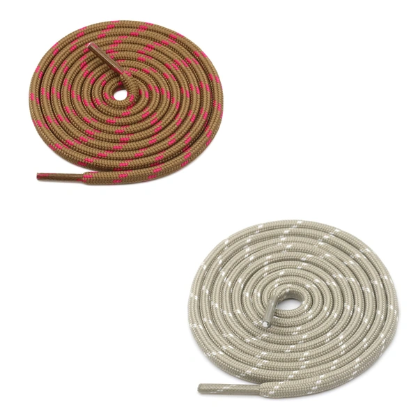 GRAH SANGRAH® (2 Pair) (1 Pair Per Single Color) Shoes Laces Athletic Shoelaces For Sport/Running Shoes Shoe Strings - 120 CM, Brown Rose Red-Beige