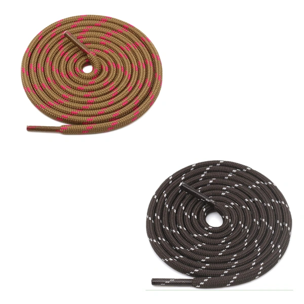 GRAH SANGRAH® (2 Pair) (1 Pair Per Single Color) Shoes Laces Athletic Shoelaces For Sport/Running Shoes Shoe Strings - 120 CM, Brown Rose Red __ Coffee White