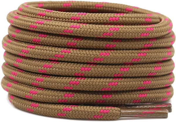 GRAH SANGRAH® (2 Pair) Shoes Laces Athletic Shoelaces For Sport/Running Shoes Shoe Strings - 120 CM, BRWN ROSE RED