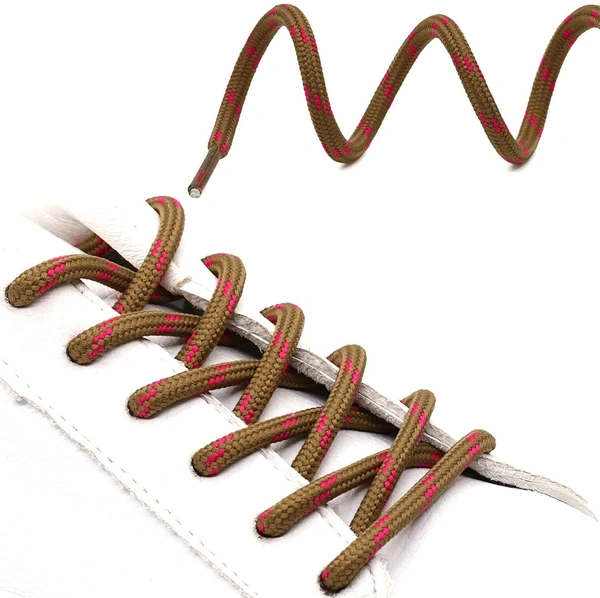 GRAH SANGRAH® (2 Pair) Shoes Laces Athletic Shoelaces For Sport/Running Shoes Shoe Strings - 120 CM, BRWN ROSE RED