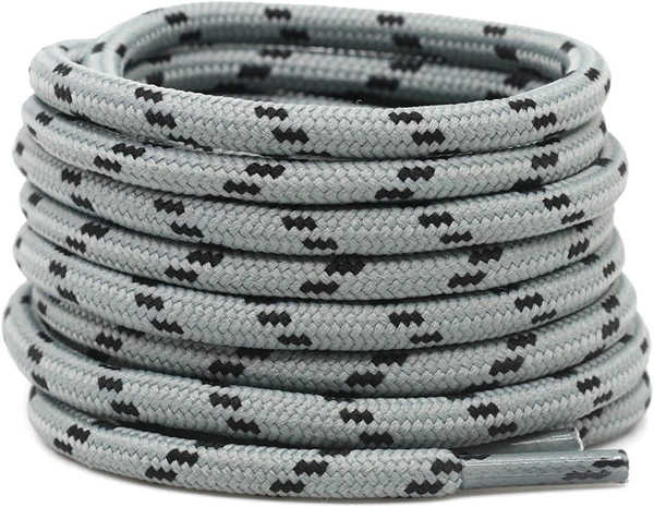 GRAH SANGRAH® (2 Pair) Shoes Laces Athletic Shoelaces For Sport/Running Shoes Shoe Strings - 120 CM, GREY BLK