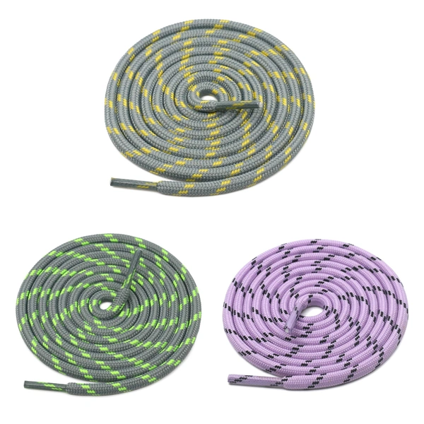 GRAH SANGRAH® (3 Pair) (1 Pair Per Single Color) Shoes Laces Athletic Shoelaces For Sport/Running Shoes Shoe Strings - 120 CM, Grey Green-Grey Yellow-Purple Black