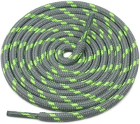 GRAH SANGRAH® (2 Pair) (1 Pair Per Single Color) Shoes Laces Athletic Shoelaces For Sport/Running Shoes Shoe Strings - 120 CM, Grey Black-Grey Green