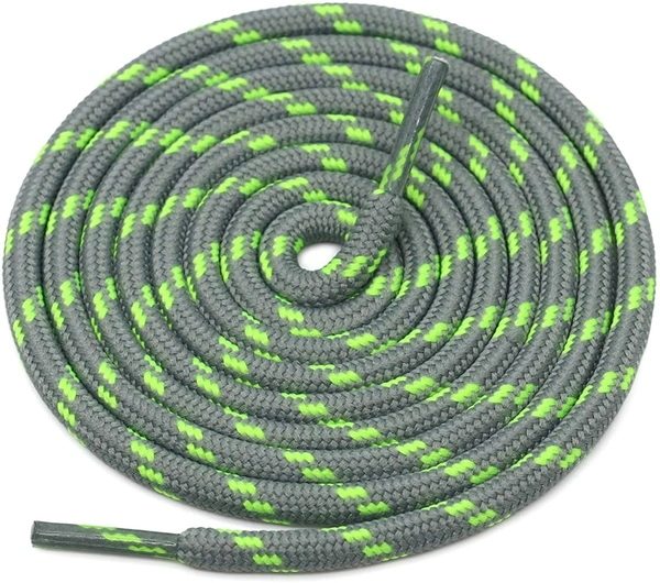 GRAH SANGRAH® (2 Pair) (1 Pair Per Single Color) Shoes Laces Athletic Shoelaces For Sport/Running Shoes Shoe Strings - 120 CM, Black Red - Grey Green