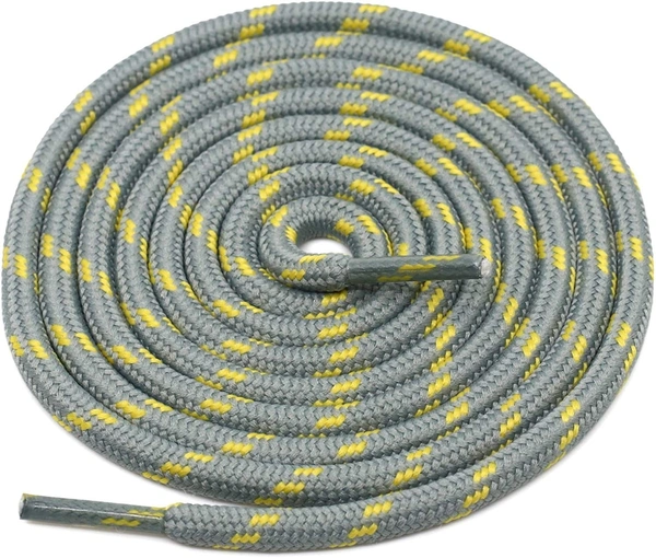 GRAH SANGRAH® (2 Pair) (1 Pair Per Single Color) Shoes Laces Athletic Shoelaces For Sport/Running Shoes Shoe Strings - 120 CM, Black Fluorescent Green-Grey Yellow