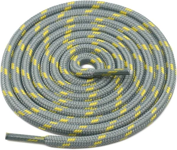 GRAH SANGRAH® (2 Pair) (1 Pair Per Single Color) Shoes Laces Athletic Shoelaces For Sport/Running Shoes Shoe Strings - 120 CM, Brown Black  - Grey Yellow