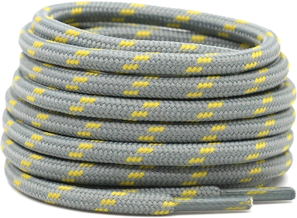 GRAH SANGRAH® (2 Pair) Shoes Laces Athletic Shoelaces For Sport/Running Shoes Shoe Strings - 120 CM, Grey Yellow