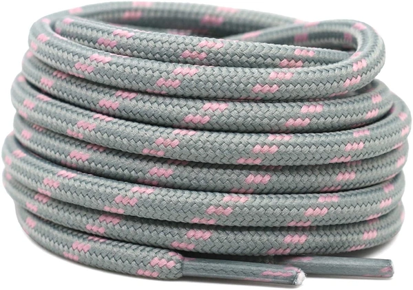 GRAH SANGRAH® (2 Pair) (1 Pair Per Single Color) Shoes Laces Athletic Shoelaces For Sport/Running Shoes Shoe Strings - 120 CM, Grey Yellow-Grey Pink