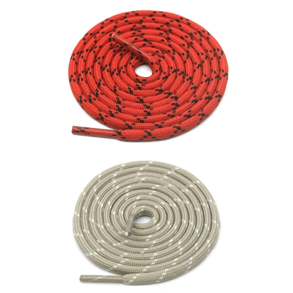 GRAH SANGRAH® (2 Pair) (1 Pair Per Single Color) Shoes Laces Athletic Shoelaces For Sport/Running Shoes Shoe Strings - 120 CM, Red Black_ Beige