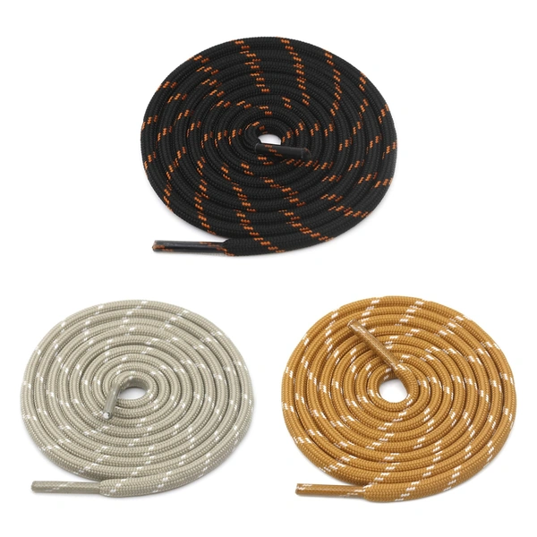 GRAH SANGRAH® (3 Pair) (1 Pair Per Single Color) Shoes Laces Athletic Shoelaces For Sport/Running Shoes Shoe Strings - 120 CM, Black Beige-Camel